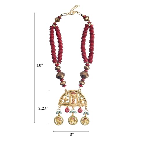 Image of AAKRITI ART CREATIONS Handcrafted Tribal Necklace Collection | Royal & Queen-Inspired Artisan Brass Statement Jewelry | Ethnic, Elegant & Regal Necklaces for Women