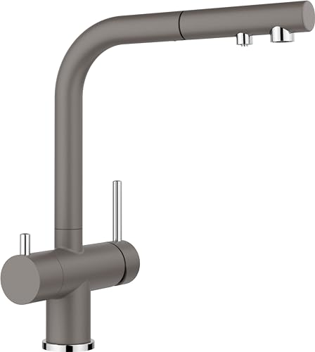 Filtro FONTAS-S II rubinetto da cucina in grigio vulcanico ad alta pressione con tubo estraibile antiriflusso qualità sicura dellacqua e risparmio idrico