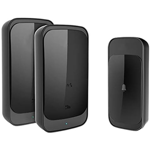 Yurayisen Wireless Doorbell,920 Feet/280 M Long Range Door Bells with 2 Receivers,4 Levels Volume, 38 Melodies,IP44 Waterproof,Easy Install for Home, Office,Black Cover