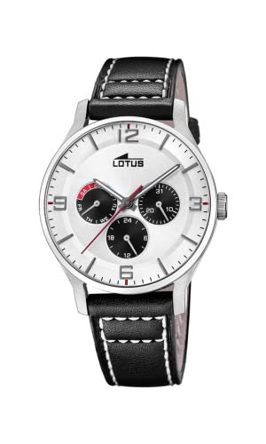 Montre Cuir Noir Lotus 18832/1 en Verre Minéral Résistant Haute Finition