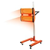 Fast-Drying 2000W Infrared Paint Curing Lamp for Auto Body Repair – Shortwave Heater with Adjustable 0-60 Min Timer, Mobile Stand & Wheels, Professional Car Paint Dryer – 110V/60Hz