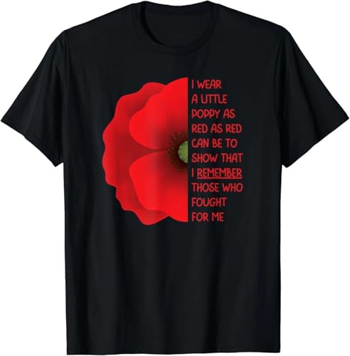 GFG23rwer Veterans Day USA Memorial Lest We Forget Red Poppy Flower Gift Unisex T-Shirt