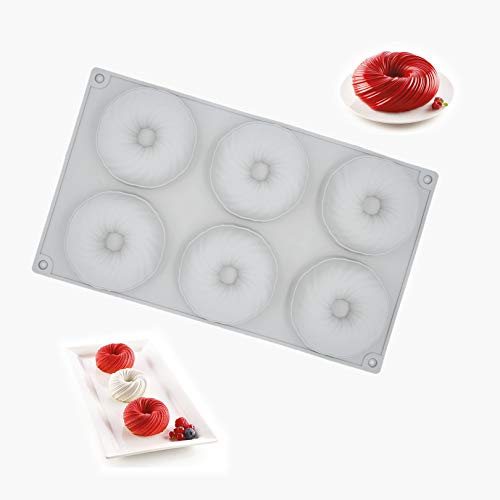 Christmas Decor-6 Holes Silicone Mousse Cake Mold 3D Pumpkin Cube Mousse Cake Mold DIY Baking for Candy Chocolate Brownie Chiffon Dessert Jelly Pudding Pastry