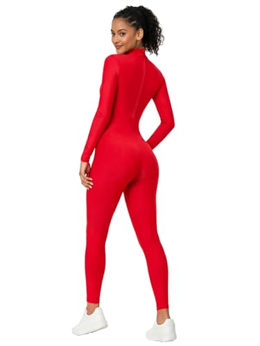 Image of Adult High Neck Long Sleeve Dance Unitard for Women Bodysuits