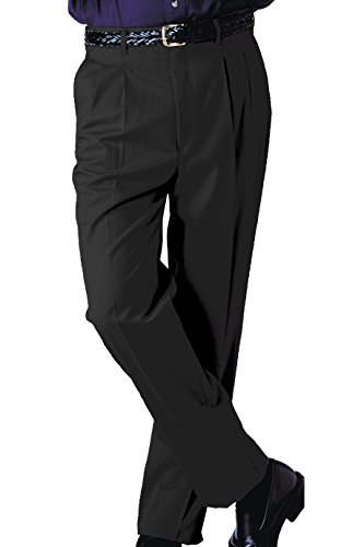 Ed Garments Men'S Tall Business Casual Chino Pleated Pant-Black-34-31