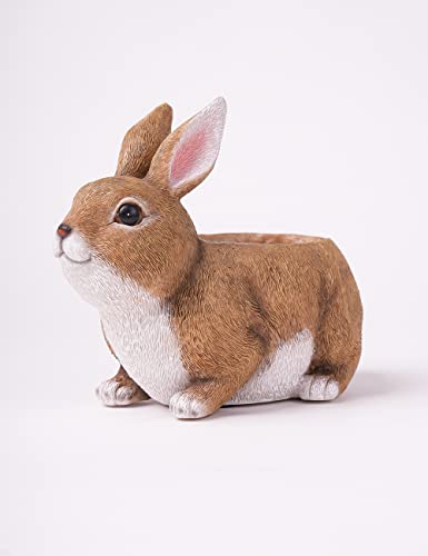 HAUCOZE Flower Pot Succulent Cacuts Planter Rabbit Statue Decor Modern Sculpture Gifts Table Crafts Polyresin Arts 22cm - Image 3