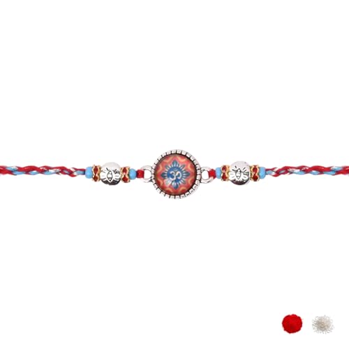 Image of I Jewels Design Rakhi With Roli Chawal & Rakshabandhan Card for Bro /Brother /Bhai