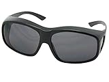 Sunglass Rage Largest Non Polarized Fit over Sunglasses Style F19 (Black Frame-Non Polarized Gray Lenses)