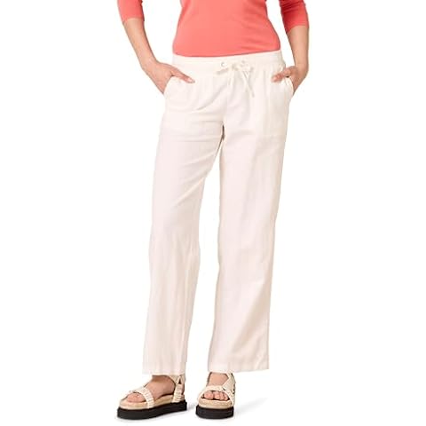 Amazon Essentials Women's Linen Blend Drawstring Wide Leg Pant Cover