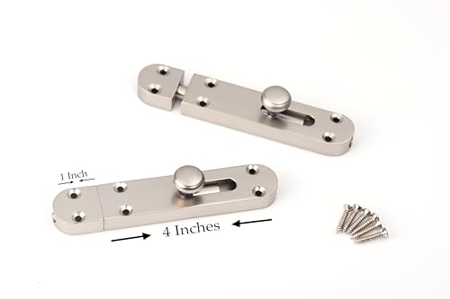 Image of 4 Pieces Baby Latch for Bathroom /Satin Matt Latch Lock for Main Door /Door Lock Latch for Home /Bedroom /Office & Door Stopper (Satin Matt, Pack of 4)