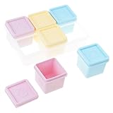 XINYIN Baby LED Weaning Tibros De Alimentos 6 Compartimos Seguros Congelador Dividido Caja Bocadillos Silicona Fácil Divisores Limpieza Lavavajín Caja con