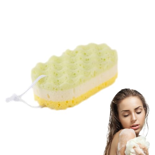 Esponja de ducha suave – Scrubber cuerpo ergonómico suave | Esponja de espuma de baño delicada, toalla suave con textura de ondas, accesorio de baño para familia y amigos, cuidado corporal diario