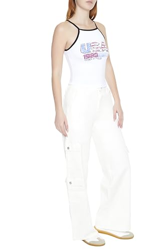 Forever 21 Women's Mid-Rise Wide-Leg Cargo Pants3