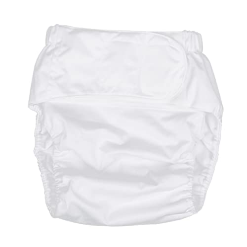 Gogogmee Washable Adult Diaper Leakproof Reusable Incontinence Pants for Elderly Medium White