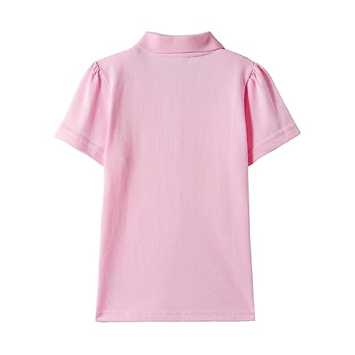 Image of Mud Kingdom Girls Short Sleeve Ruffle Pique Polo Uniform Top Stretch Lightweight