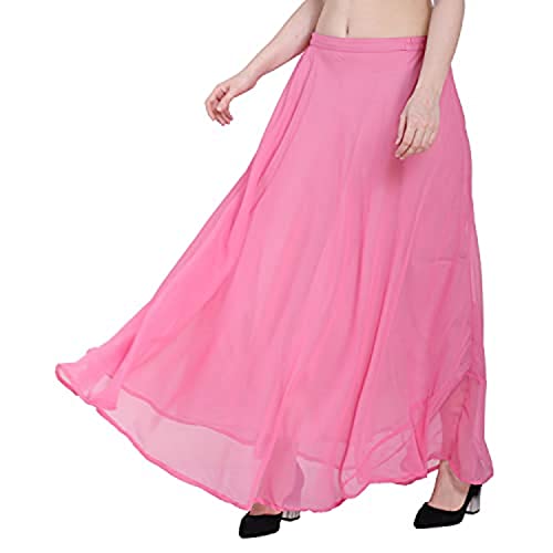 Image of Skirt for Women Designer and Full Flared Georgette Plain
