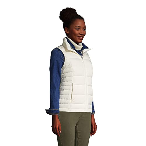 Lands' End Womens Puffer Down Vest Ivory Regular Medium #TOP2