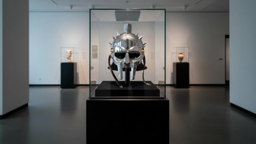 Image of THOR INSTRUMENTS Gladiator Maximus Helmet - Full Size Metal Arena Helmet for LARP, Cosplay, Renaissance Fairs, Halloween, historical reenactment