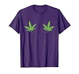 Marijuana Leaf Boob Funny Pot Weed Leaves Christmas Bikinis T-Shirt Small