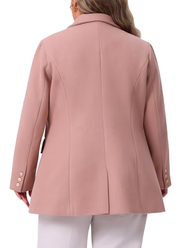 Agnes Orinda Women's Casual Coat for Women Plus Size Notch Double-Breasted Lapel Jacket Outwear Winter Coats4