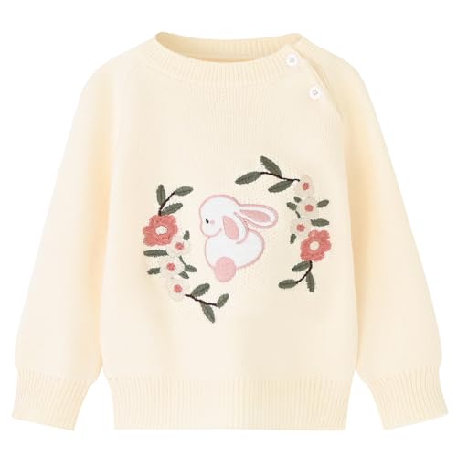 Enfants Chéris Baby & Toddler Girl Flower & Bunny Embroidered Sweater 6 Months - 5 Years