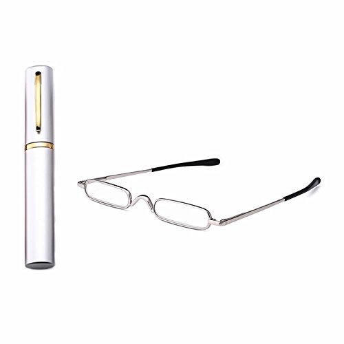 superior ZRL® Femmes hommes mini compact poids léger en métal de lecture lunettes lecteur w/portable Pocket clip aluminium case