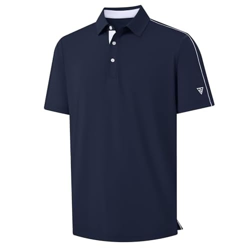 M MAELREG Collarless Golf Shirts for Men Dry Fit Moisture Wicking Performance Solid Casual Mens Henley Shirts Short Sleeve