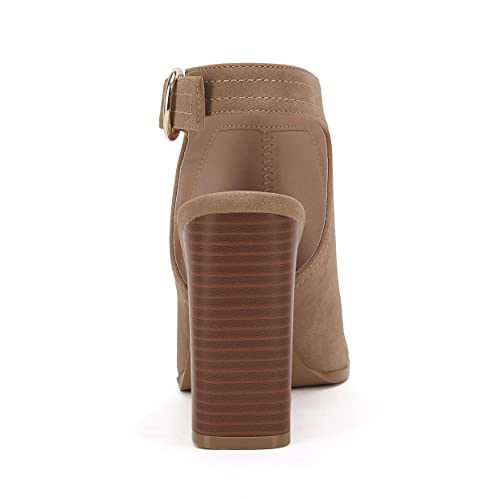 Image of Ermonn Women's Open Peep Toe Sandals Chunky Block High Heel Cutout Booties