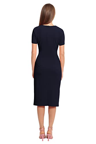 Image of Maggy London Women's Dresses Ruched Waist Crepe Sheath Dress Workwear Office Occasion Event Guest of
