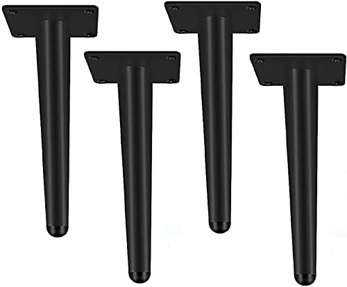ACUIPP Set of 4Niture Legs ? Sofa Leg Tilt/Straight Tapered Legs Replacement Legsniture Legsniture Legs for Sofa Coffee Table Cabinet/Black Straight Tapered/12Cm