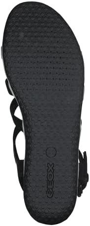 Geox Women's Sandal Vega 1 Flat, Black, 35 M EU (5 US) | Image 6