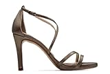 sandalias tacon medio cuadrado  LODI - Inriko-X Latón - Sandalia de piel, con tacón alto, hebilla, suela de goma, para: Mujer color: LATON talla:36