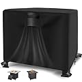 YUZ Fire Pit Table Cover Square 30 x 30 x 25 inch, 30 Square 600D Heavy Duty Waterproof Anti-UV Heavy Duty Patio Gas Firepit Furniture Table Covers with Air Vent and Handle Firepits 30x30