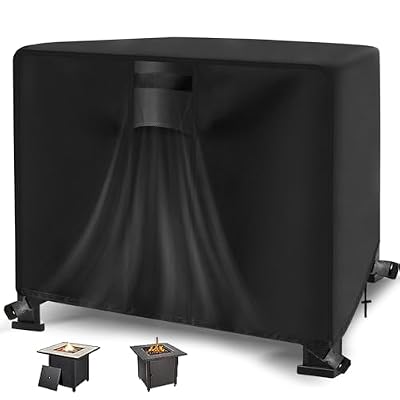 YUZ Fire Pit Table Cover Square 30 x 30 x 25 inch, 30 Square 600D Heavy Duty Waterproof Anti-UV Heavy Duty Patio Gas Firepit Furniture Table Covers with Air Vent and Handle Firepits 30x30