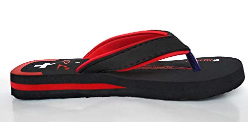 Image of APL Super Soft Flat Ortho Slippers for Women (Health Plus) (6 IND /UK (39 EUR), Black /RED)