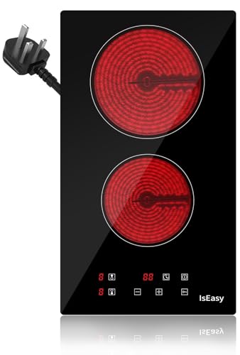 IsEasy Ceramic Hob 2 Rings 3200W with UK Plug