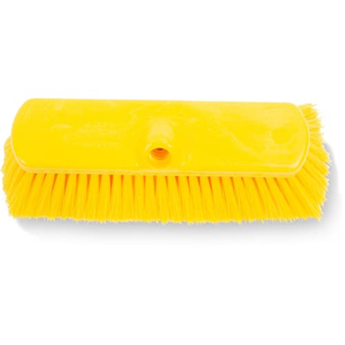 Image of SPARTA 41278EC04 Flo-Thru Plastic Wall Scrub Brush, Equipment Brush With Soft Nylex Bristles For Industrial Kitchens, Hospitals, Commercial Cleaning, 4 Inches, Yellow, (Pack of 12)