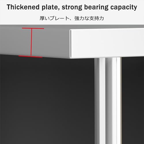 Table commerciale stable en inox poli à structure multicouche robuste de cuisine - 5