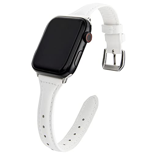 SEURE Leather Band Compatible with Apple Watch Strap 38mm 40mm 41mm 42mm 44mm 45mm,Women Men slim soft Bracelet Wristband for Series 8/7/6/5/4/3/2/1/SE