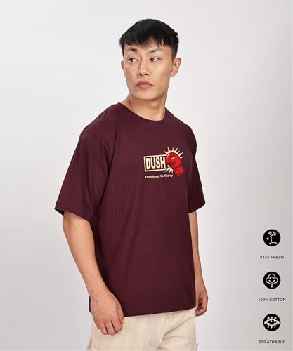Image of SHODOX Bio-Washed Anti Bacterial 100% Pure Cotton Men's Oversized Aesthetic Premium Printed T-Shirt | Cozy Soft, Less Wrinkles Loose Fit, Drop Shoulder, Korean Baggy Style Tees for Mens