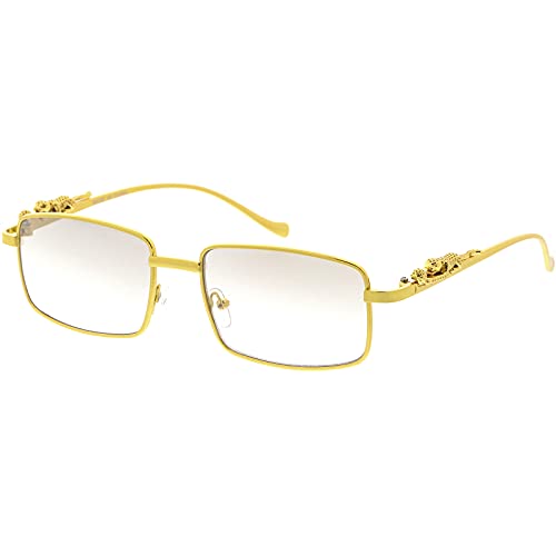 zeroUV - Jaguar Fashion Metal Plated Detail Small Square Sunglasses D2462