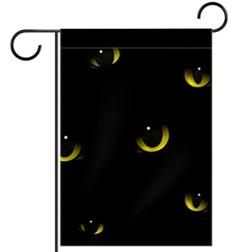 Bandera de jardín con ojos de gato de poliéster de doble cara para exterior