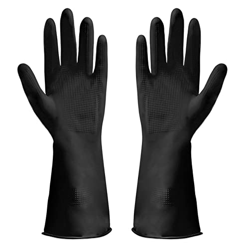 Guantes de látex negros impermeables talla M para hogar, 3 pares antideslizantes