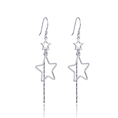 Boucle d'oreille en fil français argent légère anti irritation étoiles