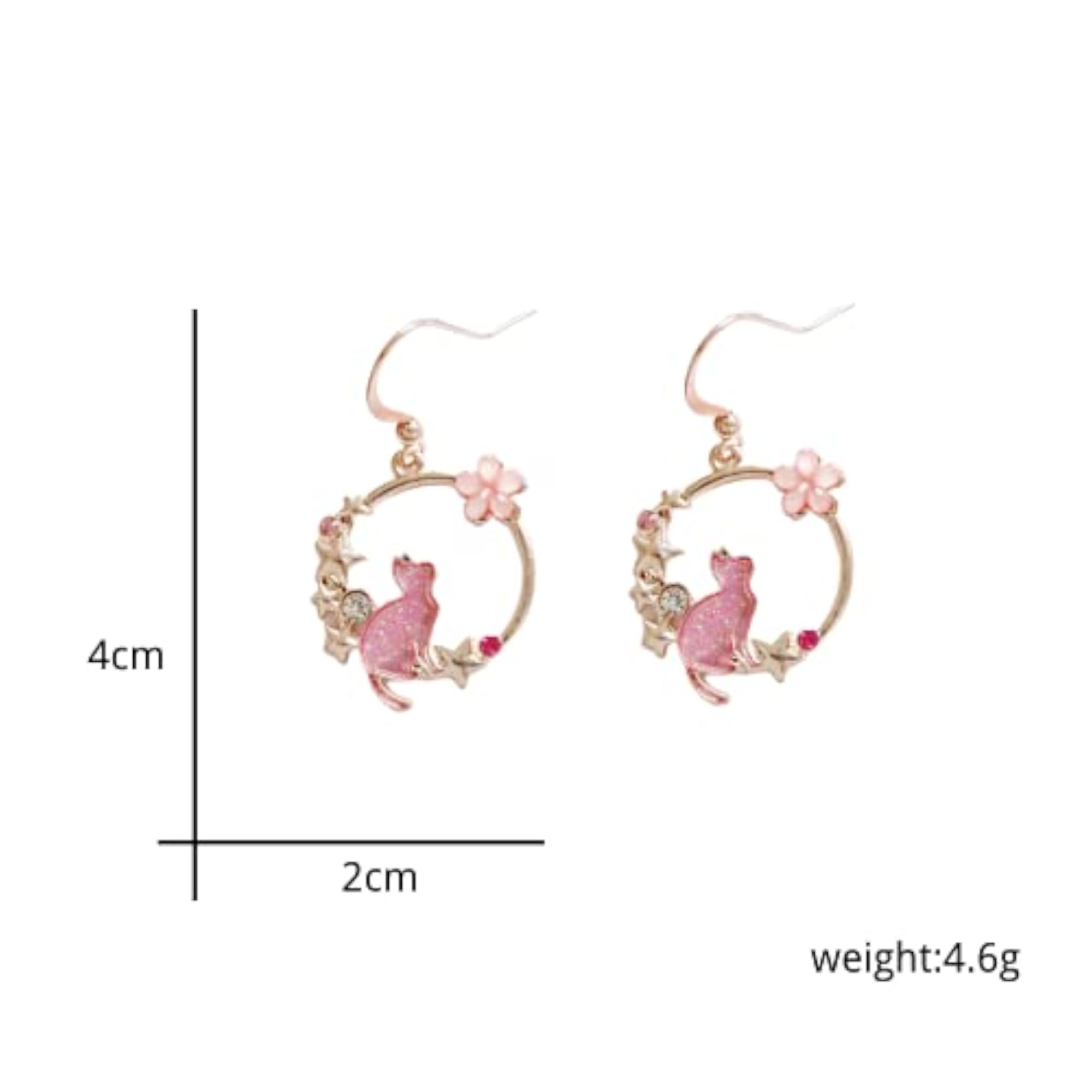 Cat Statement Acrylic Star Dangle Earrings