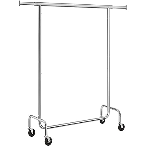Portant à vêtements robuste avec barre extensible en acier inoxydable