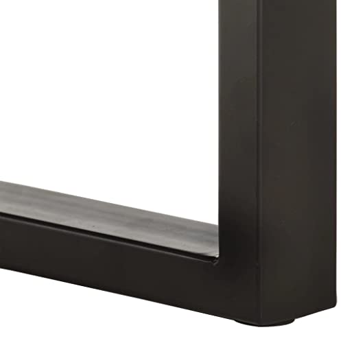 Banc en acacia massif 110 cm et acier aux bords naturels uniques - 7