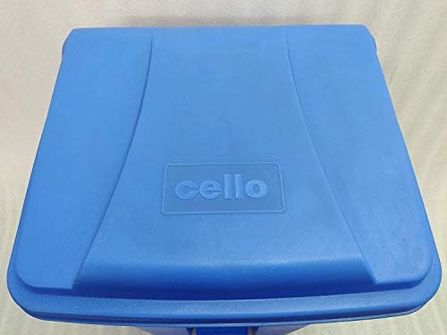 Image of Cello Strong Plastic Step-On Pedal Garbage Dustbin 60 Ltr Green /Blue (COMBO)