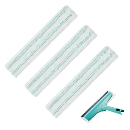 3 Stück Fensterwischer Ersatzbezug kompatibel mit Leifheit Window Frame Cleaner L, Mikrofaser Wischpad 32 cm für Streifenfreie Glasreinigung, Ersatzpad für Fenster, Spiegel Fliesen