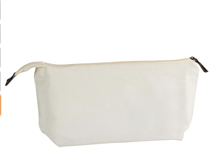 Miniatura 5 de Juvale Bolsa de maquillaje de lona, paquete de 6, 11.75 x 5.5 pulgadas, algodón blanco, bolsas de cosméticos de viaje y artículos de tocador con